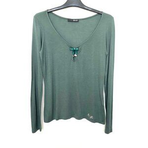 Liu Jo top long sleeves green small NEW